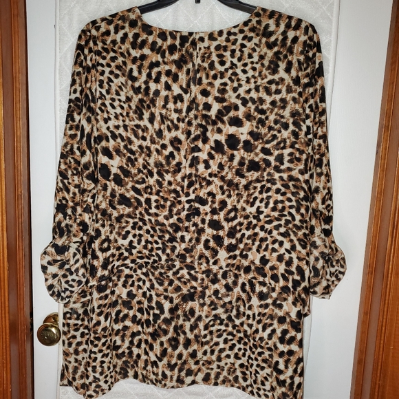 2x Rafaella Animal Print 3/4 Sleeve Top Blouse - Picture 2 of 7